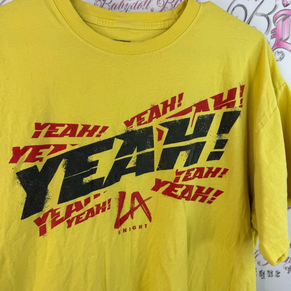 WWE T-shirt wrestle fighting yeah graphic red black Yellow Authentic T-Shirt - Picture 6 of 10